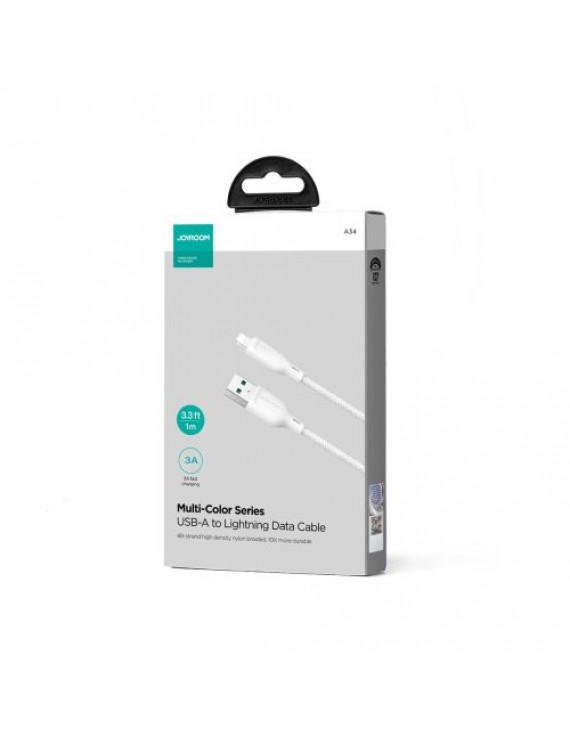 Joyroom USB - Lightning Cable Multi-Color Series A14, 480mb/s, 3A, 1.2m, White (SA34-AL3)