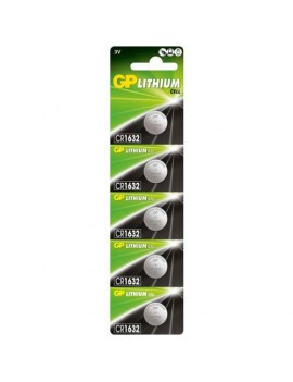 GP Battery (CR1632) Lithium coin, CR1632-7U5 (5 batteries / blister) 3V