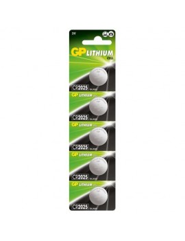 GP Battery (CR2025) Lithium coin, CR2025-7U5 (5 batteries / blister) 3V