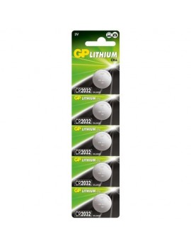 GP Battery (CR2032) Lithium coin, CR2032-7U5, (5 batteries / blister) 3V