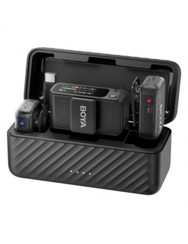BOYA Microphone Wireless BOYAMIC 2-02 2.4GHz, AI Powered Noise Cancellation with 2 receivers and 1 transmitter (Type-C) Black EU