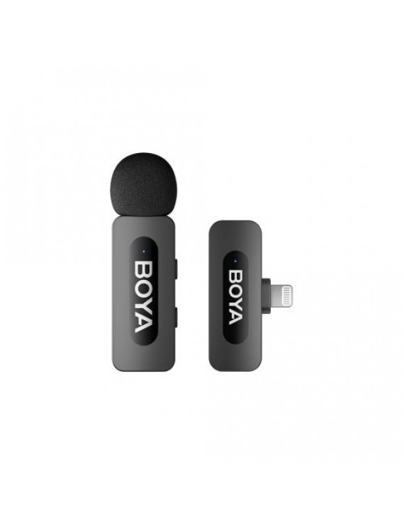 BOYA Microphone Wireless BY-V1 V2.0 2,5GHz with 1 transmitter and 1 receiver (Lightning) Black EU