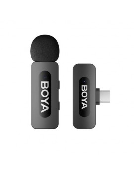 BOYA Microphone Wireless BY-V10 V2.0 2.4GHz with 1 transmitter and 1 reciever (Type-C) Black EU