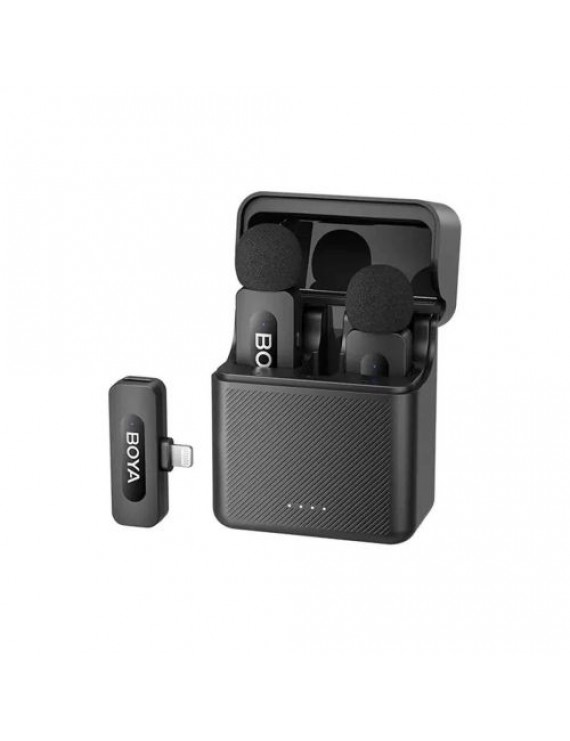 BOYA Microphone Wireless BY-V3 2.4GHz with 2 transmitters and 1 receivers (Lightning) Black EU