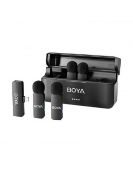 BOYA Microphone Wireless BY-V4 2.4GHz with 4 transmitters and 1 receiver (Lightning) Black EU