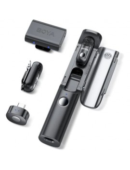BOYA Microphone Wireless Magic-03 2.4GHz with 2 transmitters and 2 receivers (Type-C, and 3.5mm Female) Black EU