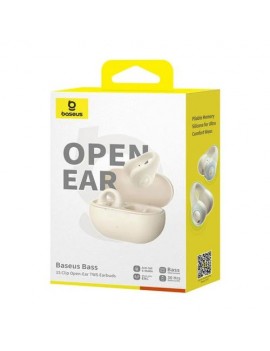 Baseus Earphone Bluetooth Bass 15 Clip Wireless Headphones, BT 5.4, White EU (A00079500223-00)