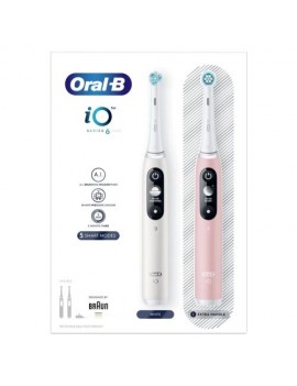 Oral-B Electric Toothbrush iO Series 6 Duo Pack, Alabaster White/Blush Pink EU
