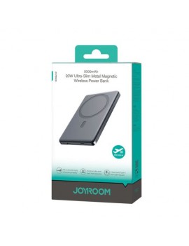 Joyroom Power Bank Magnetic Wireless charging, MagSafe, 20W, C+Lightning. PD 20W, 5000 mAh with Type-C - Type-C cable, Gray (JR-PBM08)