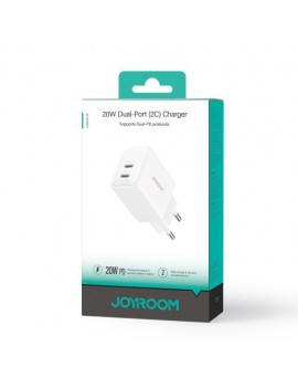 Joyroom Travel Charger C+C. PD 20W, QC 3.0, White (JR-TCF12) Joyroom Travel Charger C+C. PD 20W, QC 3.0, White (JR-TCF12)