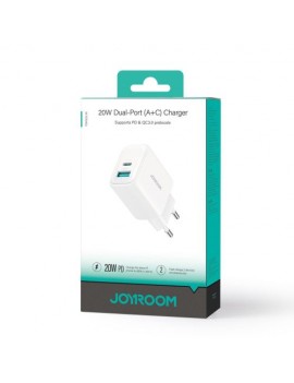 Joyroom Travel Charger C+U. PD 20W, QC 3.0, White (JR-TCF21) Joyroom Travel Charger C+U. PD 20W, QC 3.0, White (JR-TCF21)