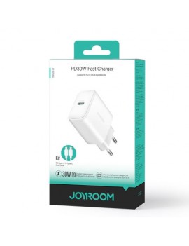 Joyroom Travel Charger Type-C. PD 30W, SFC, PPS, with Type-C to Type-C cable (1m), White (JR-TCF24)