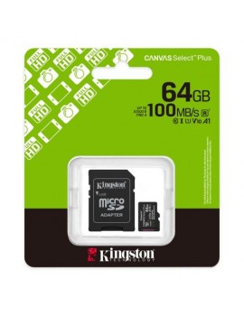 Kingston MicroSD Card Canvas Select Plus 64GB Class 10 + Adapter (SDCS3/64)