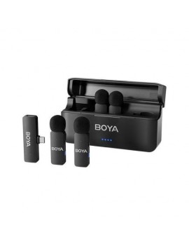 BOYA Microphone Wireless BY-V4 2.4GHz with 4 transmitters and 1 receiver (Type-C) Black EU BOYA Microphone Wireless BY-V4 2.4GHz with 4 transmitters and 1 receiver (Type-C) Black EU