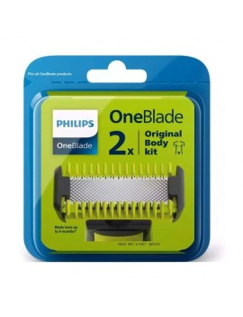 Philips Shaver OneBlade Replacement Blades with Body Kit QP620/50 (2pcs) Gray Eu