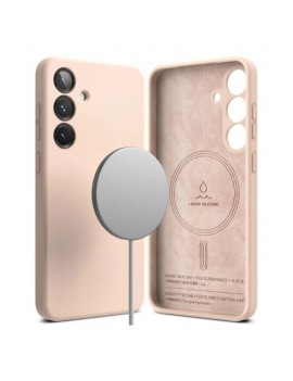 Ringke Galaxy S25 Case Silicone Magnetic Pink Sand