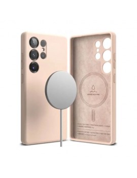 Ringke Galaxy S25 Ultra Case Silicone Magnetic Pink Sand