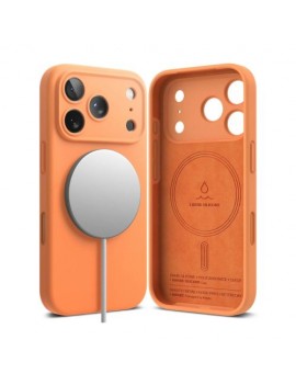 Ringke iPhone 17 Pro Case Silicone Magnetic Tangerine