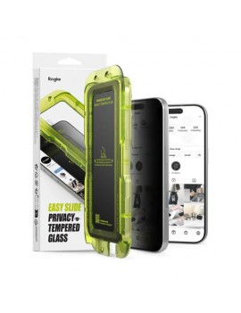 Ringke iPhone 17 Pro Screen Protector Premium Easy Slide Privacy Tempered Glass 9H with installation jig (2pcs) Transparent