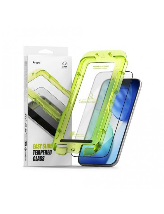 Ringke iPhone Air Screen Protector Premium Easy Slide Tempered Glass 9H with installation jig (2pcs) Transparent