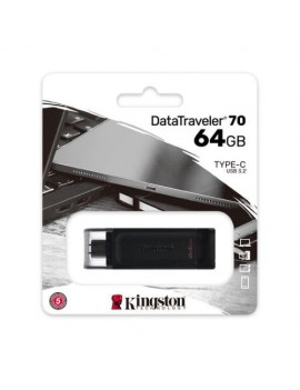 Kingston Pendrive 64GB DataTraveler 70 Type-C 3.2 Black EU (DT70/64GB)