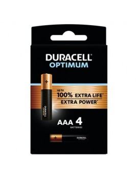 DURACELL Battery (LR03) AAA Alkaline Optimum (4 batteries / blister) 1.5V