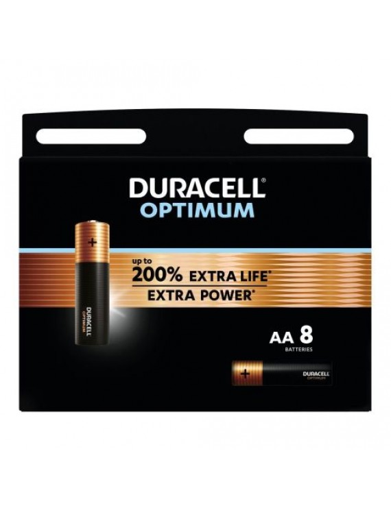 DURACELL Battery (LR6) AA Alkaline Optimum (8 batteries / blister) 1.5V