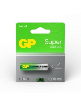 GP Battery (AA) Alkaline SUPER LR6/AA, (4 batteries / blister) 1.5V