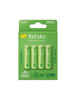 GP Battery (AA) Rechargeable NIMH R6/AA, 270AAHCE-EB4, (4 batteries / blister), 2700 mAh