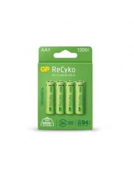 GP Battery (R6) AA Rechargable RECYKO, NiMH R6, (4 batteries / blister), 1300mAh