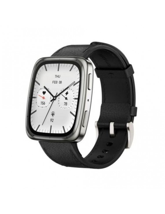 Amazfit Active 2 (Square) NFC, 44mm with Premium Leather Strap, Black EU W2434GL2N
