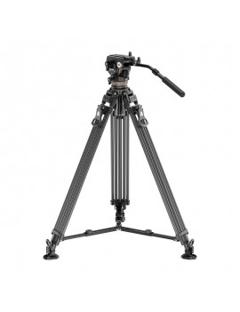 NEEWER LL55 Carbon Fiber Video Tripod with Fluid Head & One-Step Lock