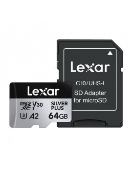 Memory card Lexar High-Performance Silver Plus microSDXC 64GB + adapter