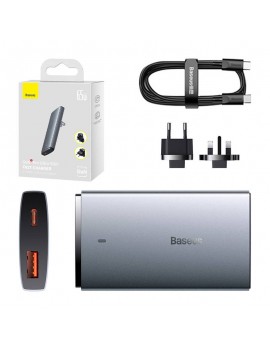 Baseus Φορτιστής GaN5, 1 xUSB-C, 1 xUSB-A 65W (Ασημί)