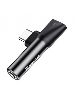 Baseus Μετατροπέας Ήχου USB-C σε Mini Jack 3.5mm + USB-C (Μαύρο)