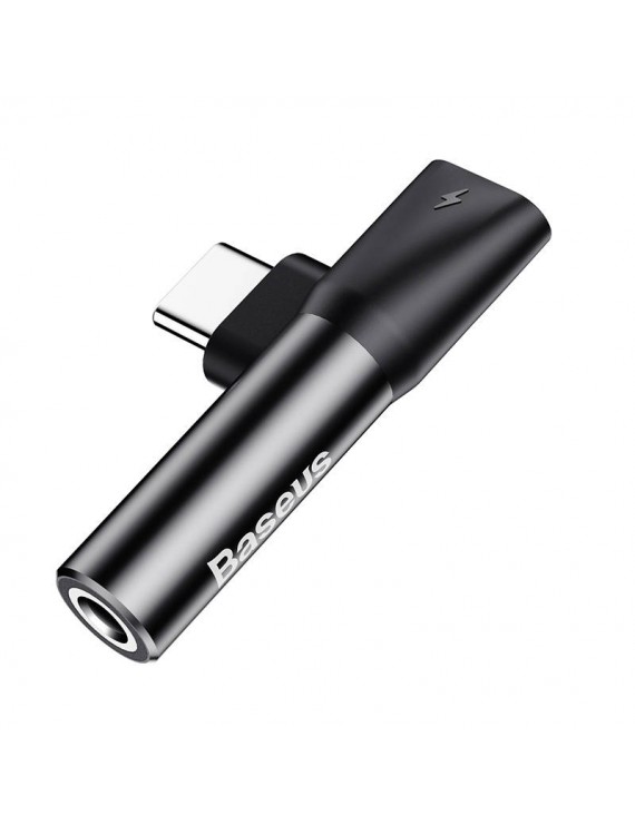 Baseus Μετατροπέας Ήχου USB-C σε Mini Jack 3.5mm + USB-C (Μαύρο)