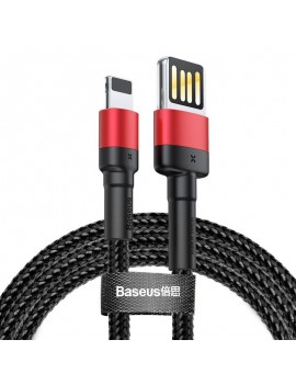 Baseus Καλώδιο USB σε Lightning Cafule Διπλής Όψης 2.4A 1m (Μαύρο/Κόκκινο)