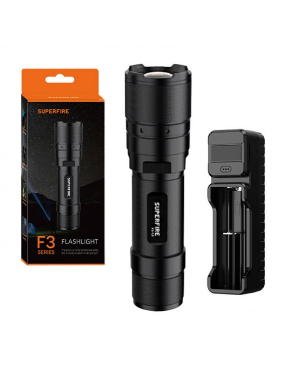 Φακός Superfire F3-L2 – 570 lm, 260 μ., 5 λειτουργίες, λειτουργία ζουμ