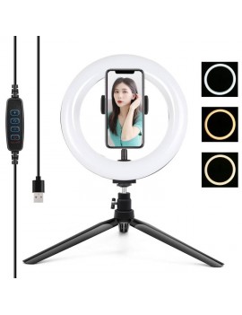 Tripod Mount Puluz with 20cm LED Ring Vlogging PKT3073B