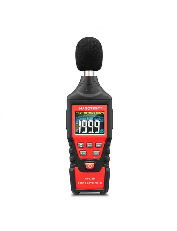 Habotest Ψηφιακός Μετρητής Έντασης Ήχου HT622B USB A/C (Μαύρο/Κόκκινο)