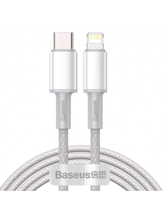 Baseus Καλώδιο USB-C σε Lightning High Density Braided, PD, 20W, 2m (Λευκό)