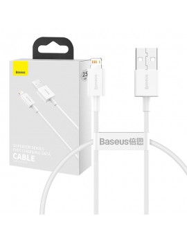 Baseus Καλώδιο USB σε Lightning Superior Series 2.4A 0.25m (Λευκό)