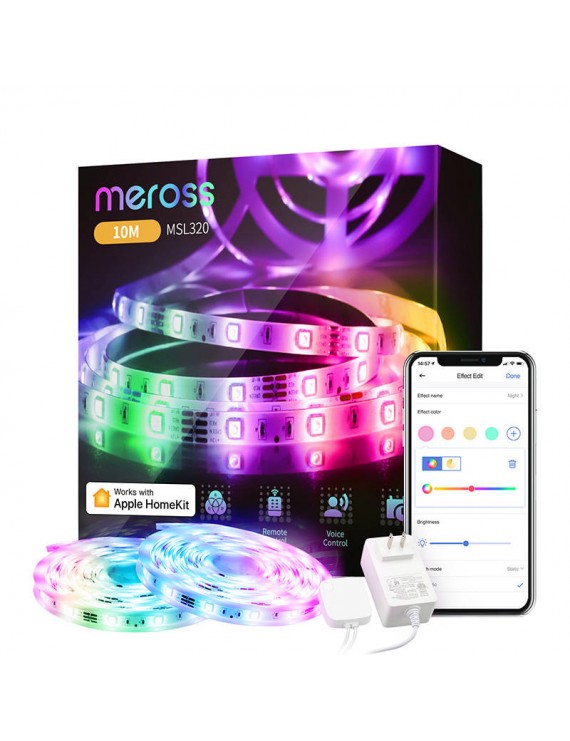 Meross Έξυπνη Ταινία Φωτισμού LED Wi-Fi MSL320  2x 5m (HomeKit) (2τμχ)