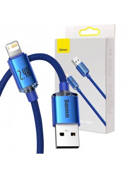 Baseus Καλώδιο USB σε Lightning Crystal Shine, 2.4A, 1.2m (Μπλε)
