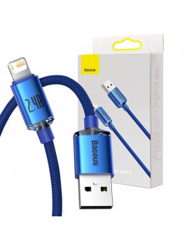 Baseus Καλώδιο USB σε Lightning Crystal Shine, 2.4A, 1.2m (Μπλε)