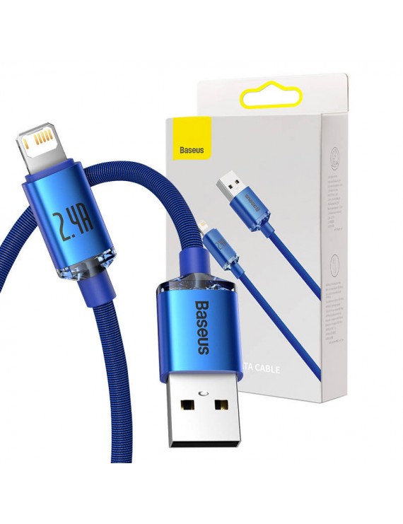 Baseus Καλώδιο USB σε Lightning Crystal Shine, 2.4A, 1.2m (Μπλε)
