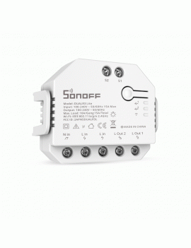 Sonoff Έξυπνος Ενδιάμεσος Διακόπτης WiFi Dual R3 Lite (Λευκό)