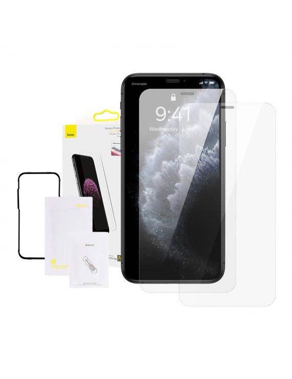 Baseus Προστατευτικό Οθόνης Tempered Glass 0.3mm Full Face για iPhone XS Max/11 Pro Max 6.5'' (2τμχ) (Διαφανές)