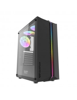 Darkflash DK151 LED θήκη υπολογιστή (μαύρη) + 3 ανεμιστήρες RGB