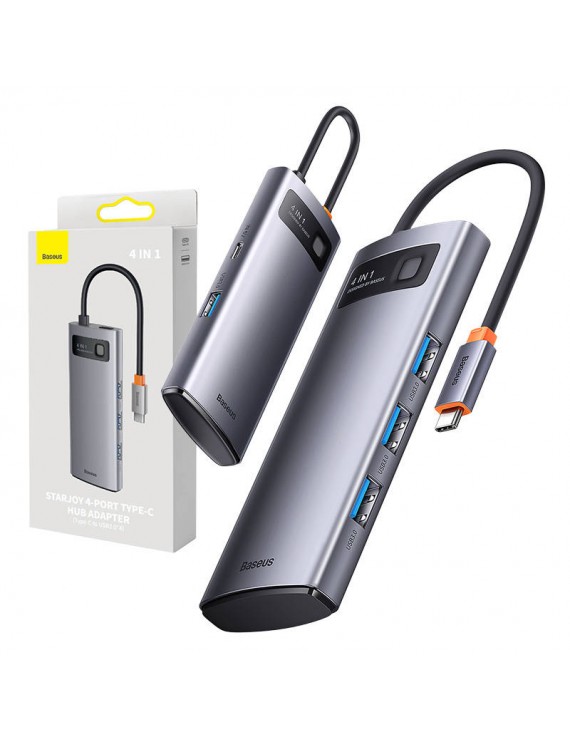 Baseus Hub 4σε1 Metal Gleam Series, USB-C σε 4xUSB 3.0 (Γκρι)